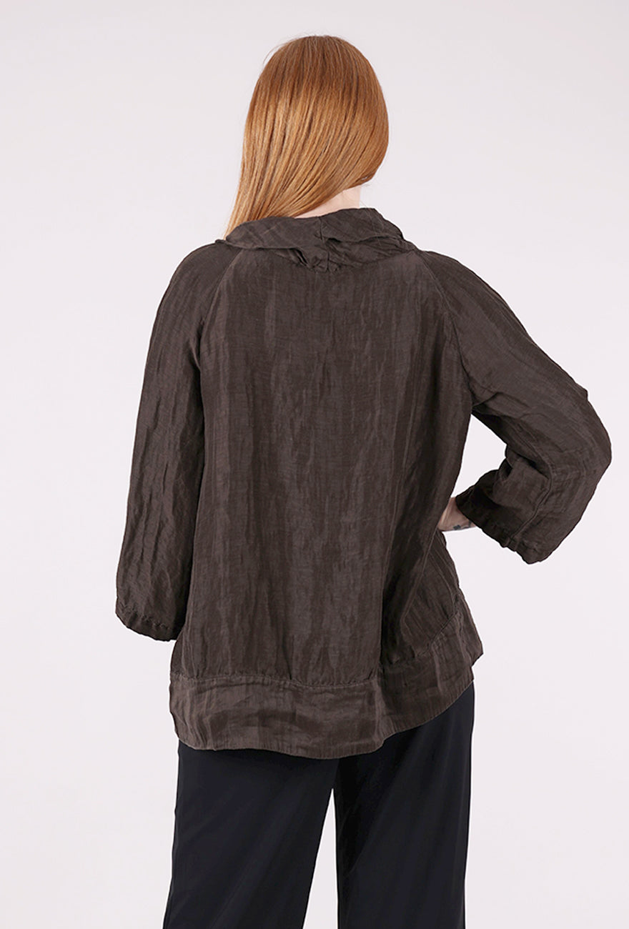 Grizas Silk Blend Cowl Blouse, Forest