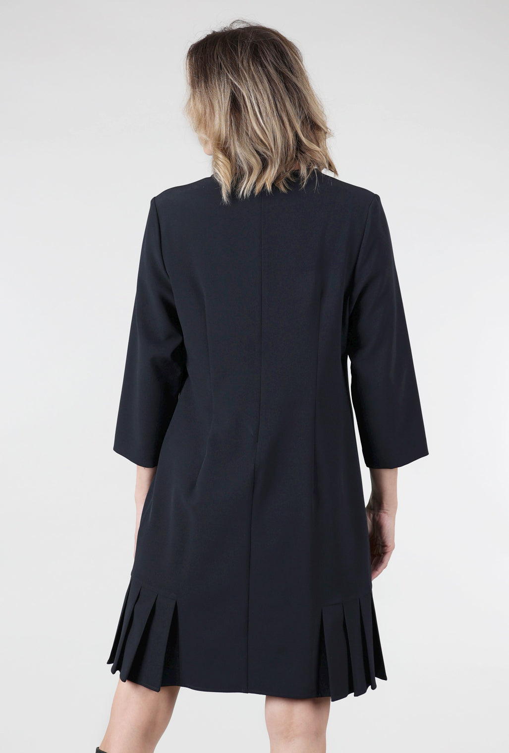 Estelle & Finn Pleated Bottom Crepe Dress, Navy