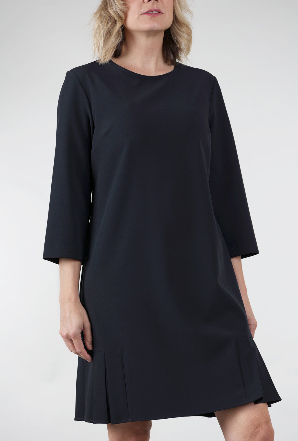 Estelle & Finn Pleated Bottom Crepe Dress, Navy