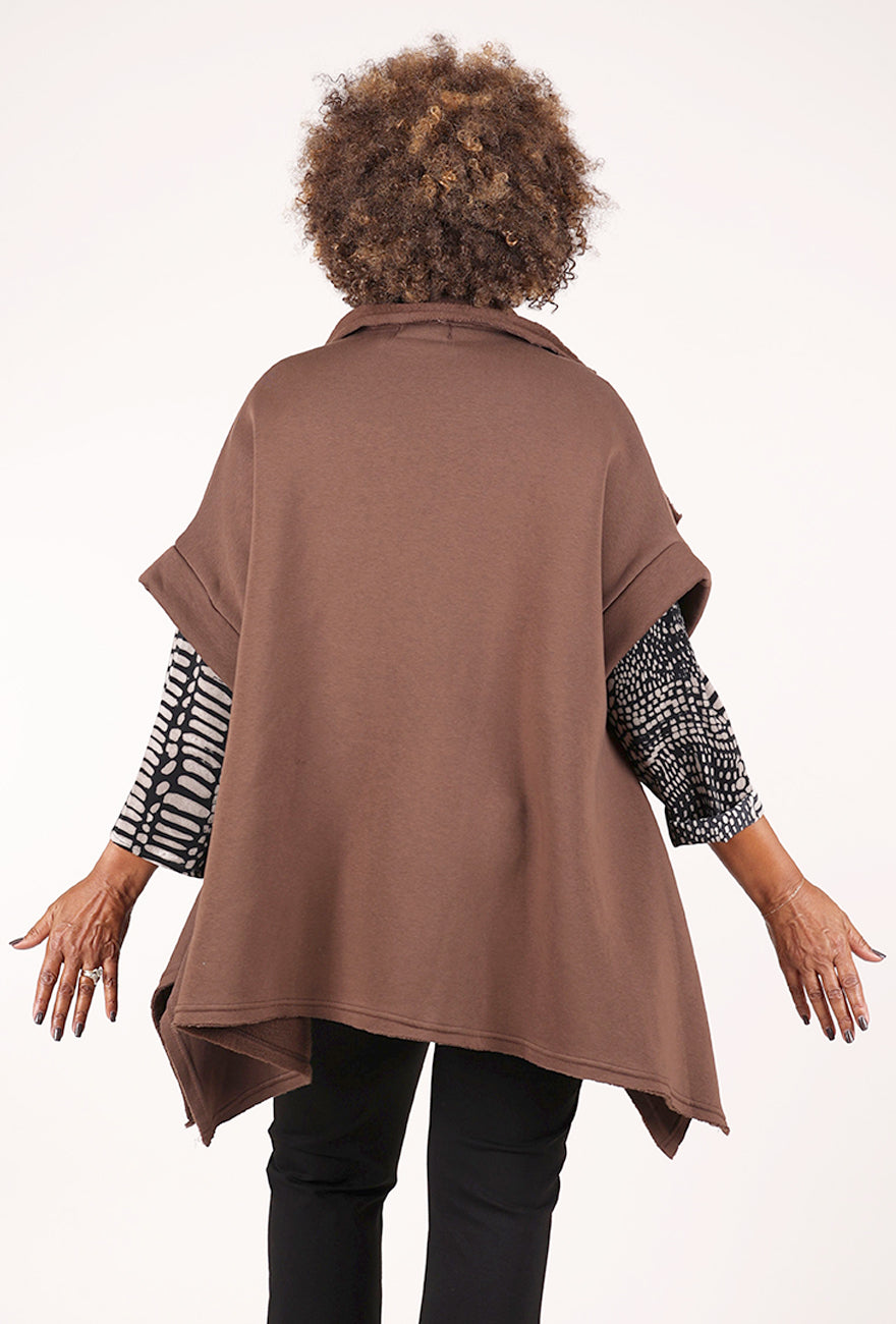 Saga Short Flare Sleeve Topper, Cocoa
