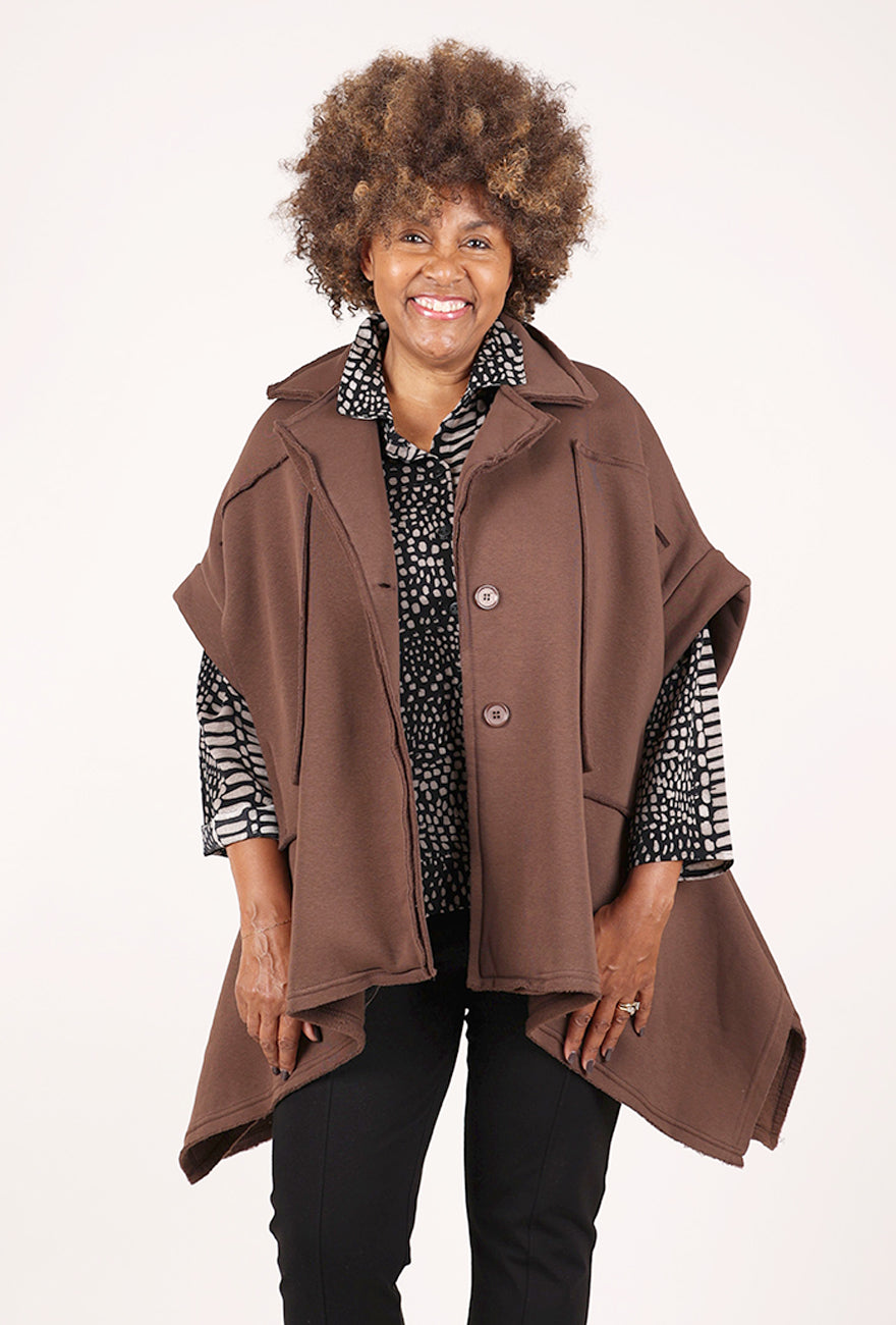 Saga Short Flare Sleeve Topper, Cocoa