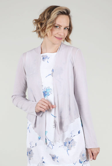 Cut Loose Cropped Tulle Cardie, Aluminum