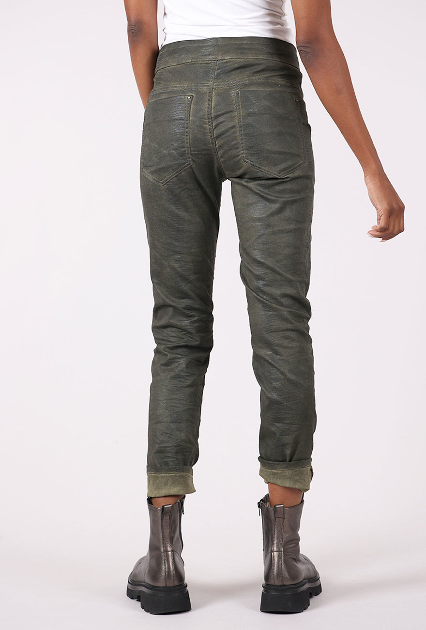 Alembika Iconic Stretch Denim, Olive Green