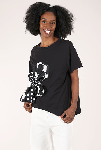 Vanite Couture Sash Tie Top, Black