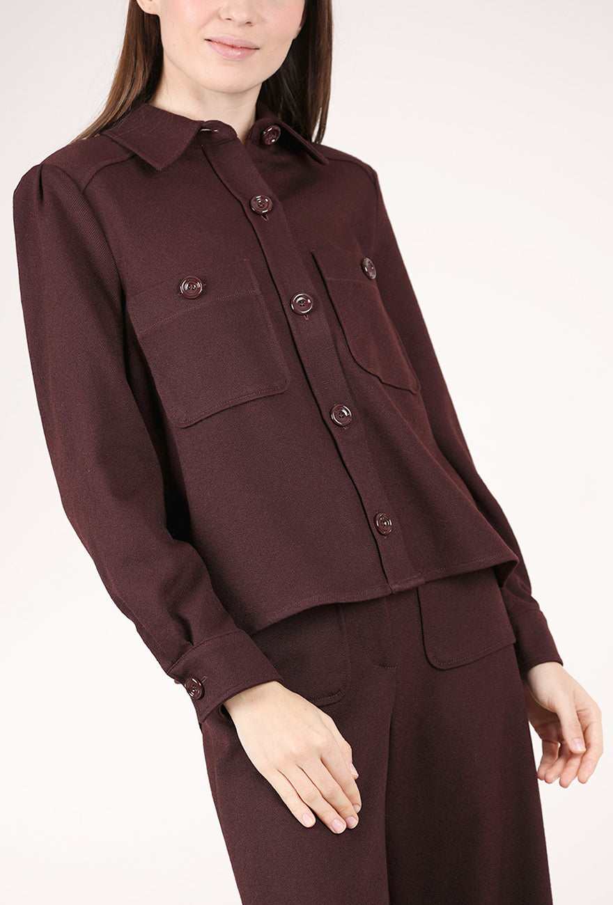 Sessun Theodora Short Pocket Shirt, Brown Whisky