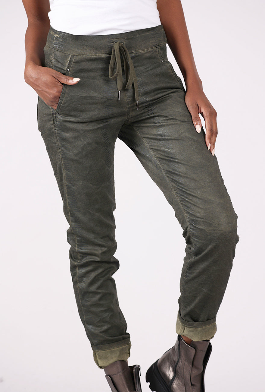 Alembika Iconic Stretch Denim, Olive Green