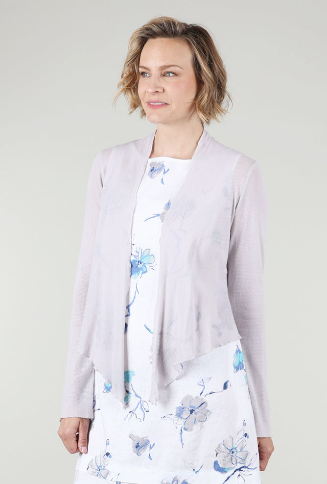 Cut Loose Cropped Tulle Cardie, Aluminum