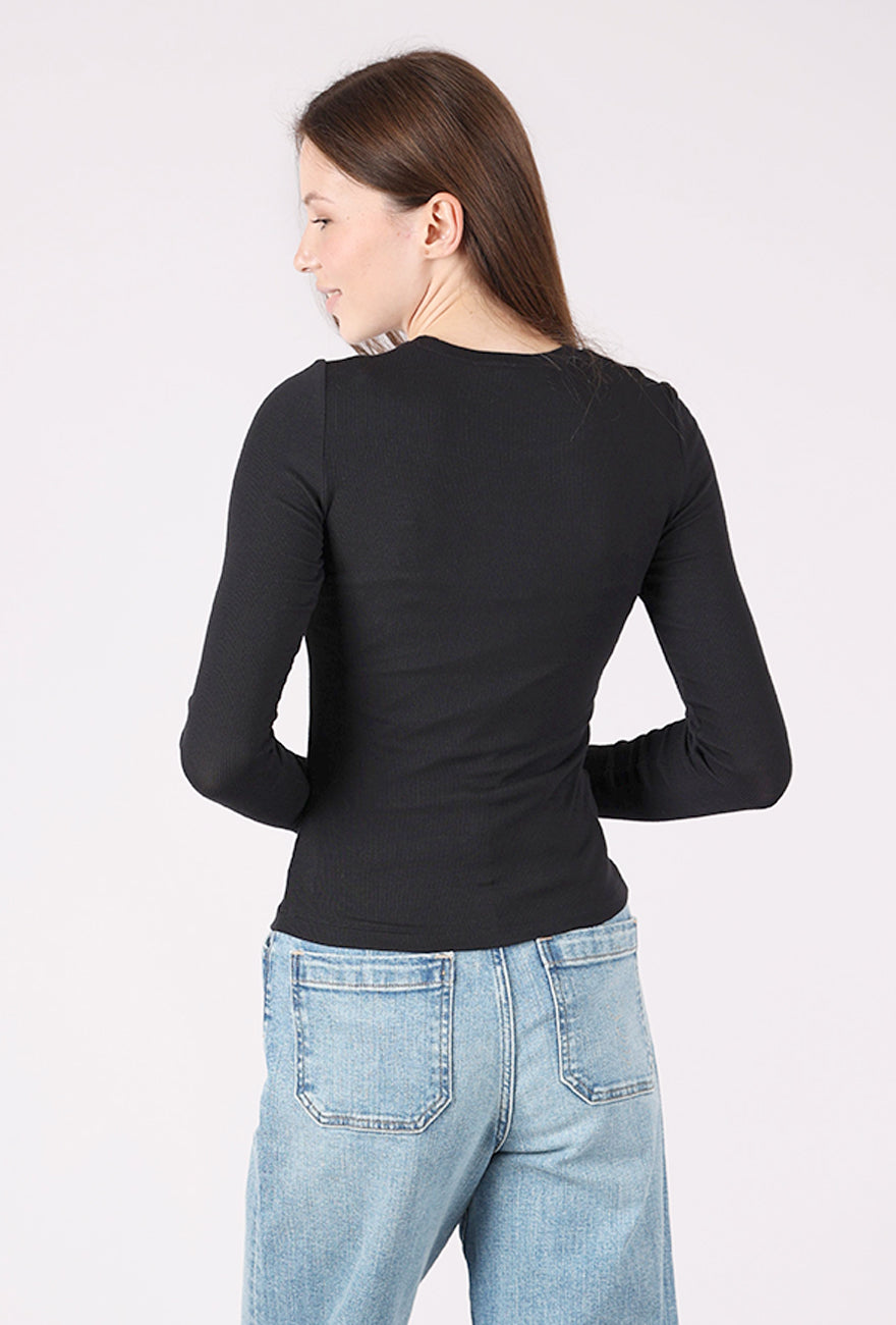 Favorite Daughter The Ribbed Long Sleeve, Black