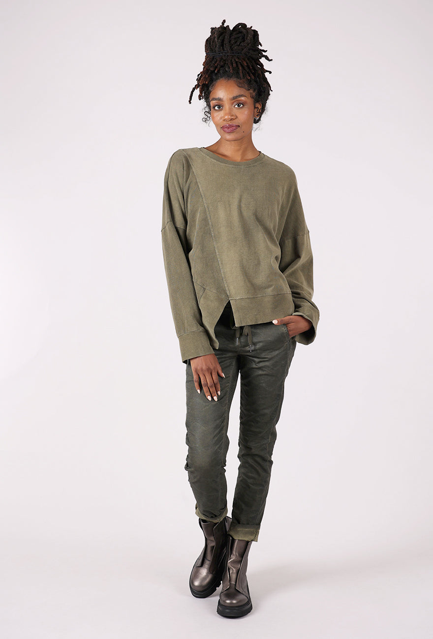 Alembika Asym Hem Sweatshirt, Olive