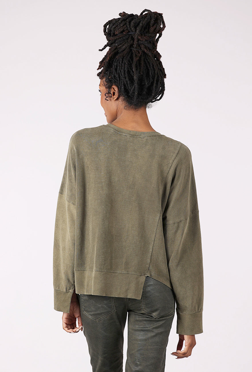 Alembika Asym Hem Sweatshirt, Olive