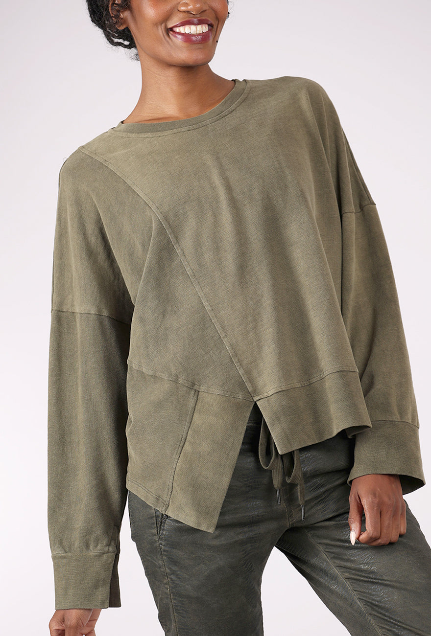 Alembika Asym Hem Sweatshirt, Olive
