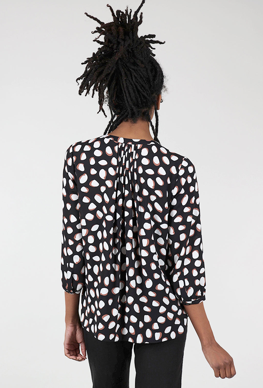 NYDJ Matilda Dot Blouse, Black