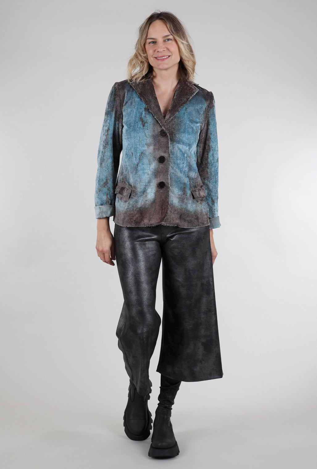 Heyne Bogut Stevie Ombre Cord Blazer, Sky