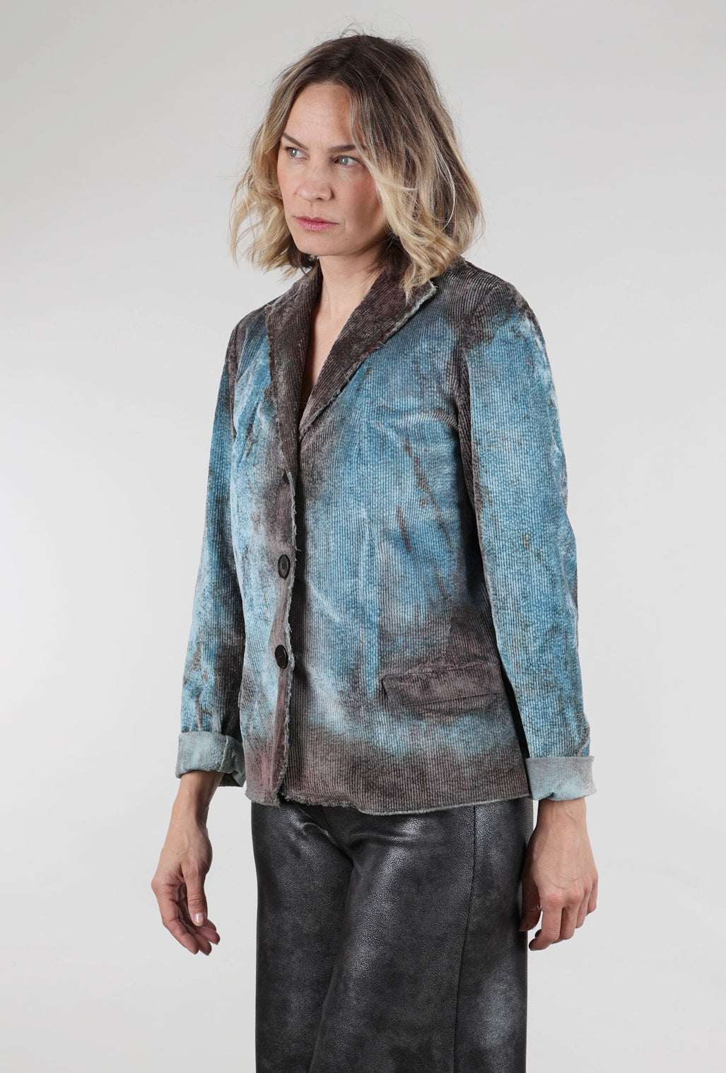 Heyne Bogut Stevie Ombre Cord Blazer, Sky