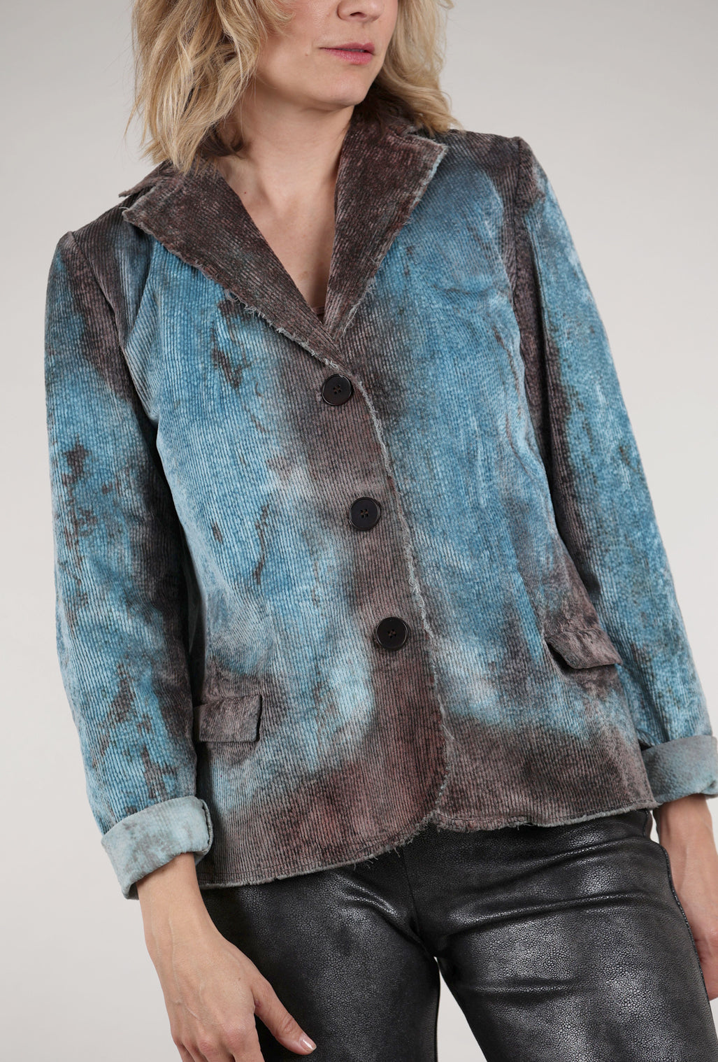 Heyne Bogut Stevie Ombre Cord Blazer, Sky