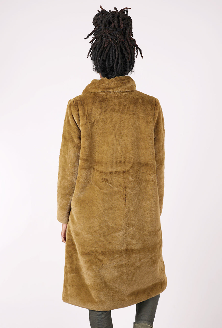 Olivia by Habitat Faux Fur Star Struck Car Coat, Nutria