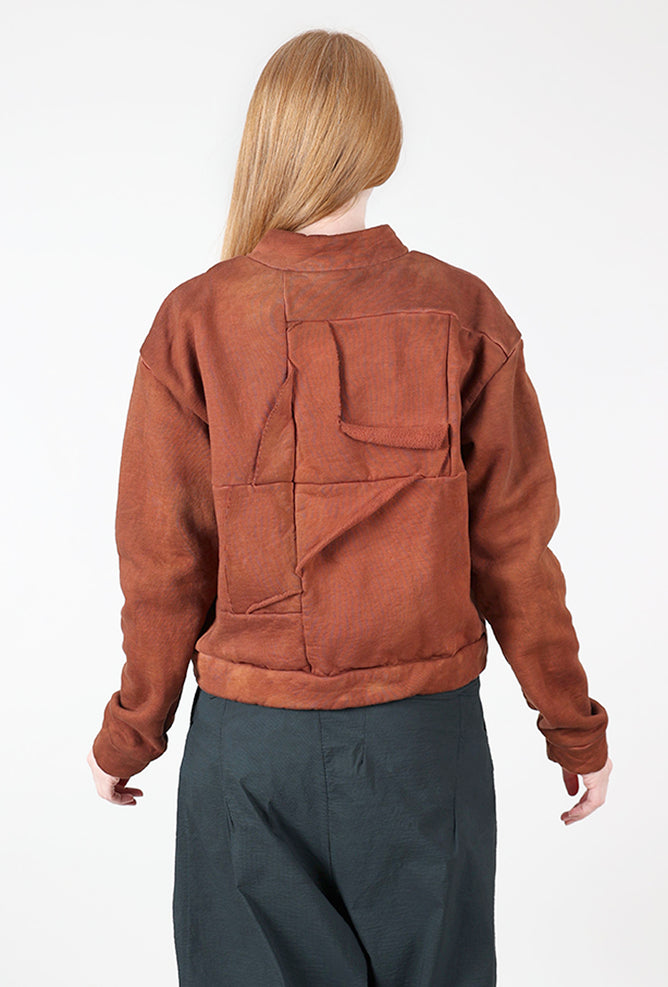 Alum Fleece Jacket, Rust Angle 2