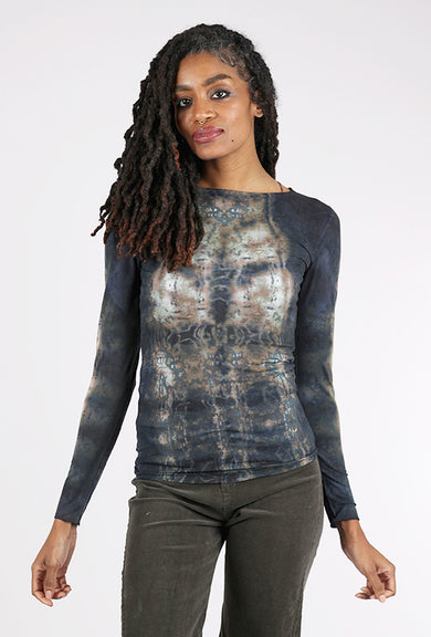 AMB Designs Raw Edge Second Skin Top, Hidden Marble/Charcoal