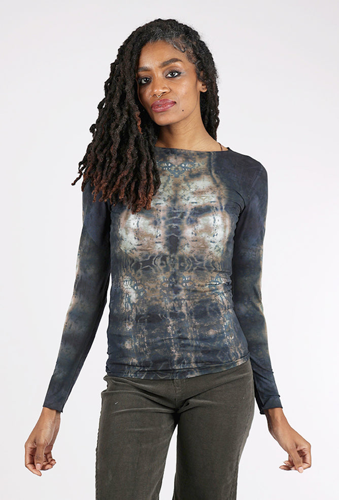 AMB Designs Raw Edge Second Skin Top, Hidden Marble/Charcoal