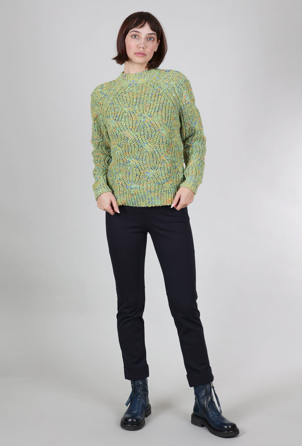 MDM Confetti Knit Cable Sweater, Moss