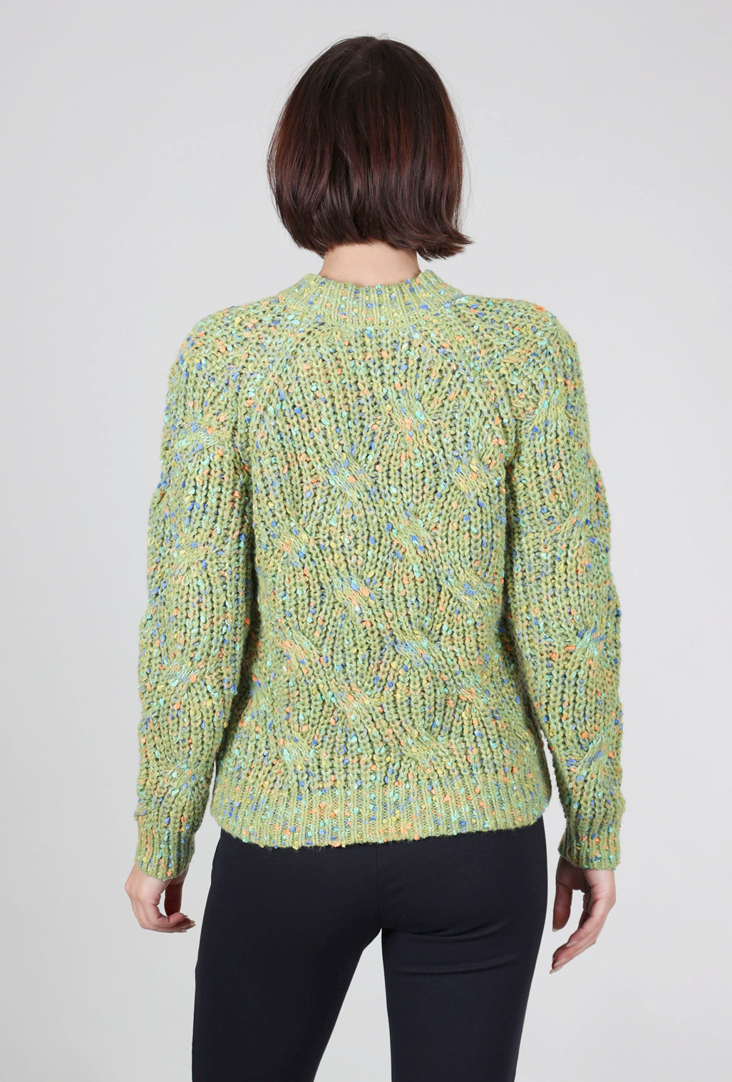 MDM Confetti Knit Cable Sweater, Moss