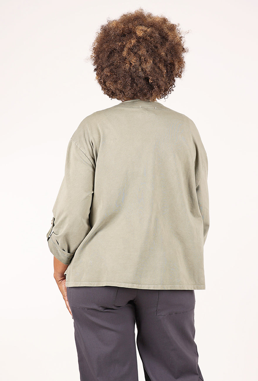 Saga Garment Dye Pocket Top, Taupe