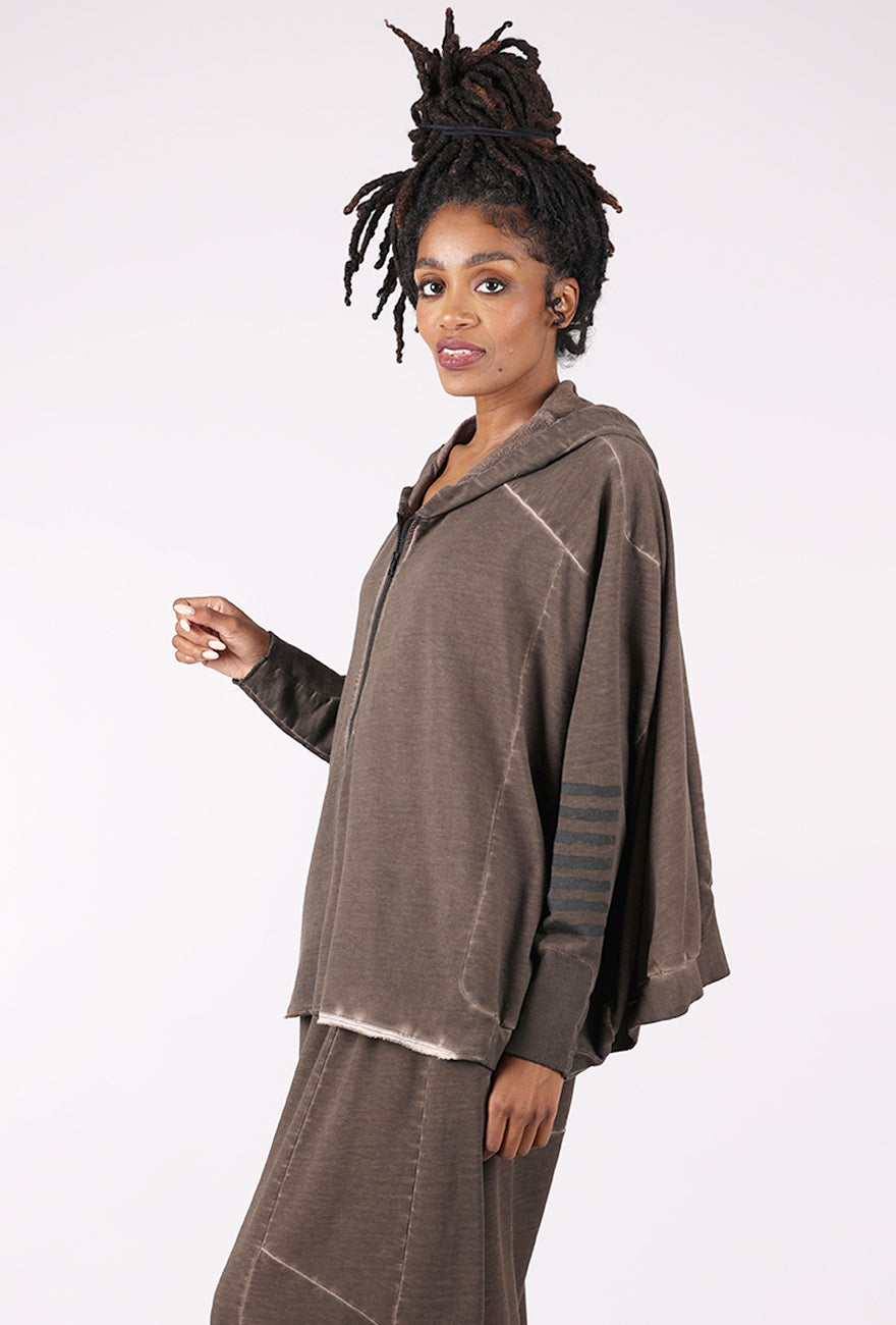 Wide Short Jacket II, Chocolate Print
