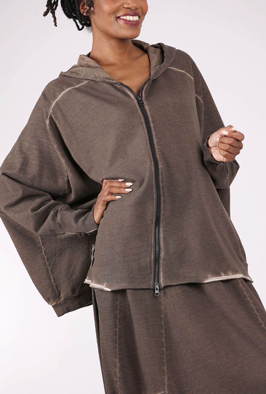Wide Short Jacket II, Chocolate Print
