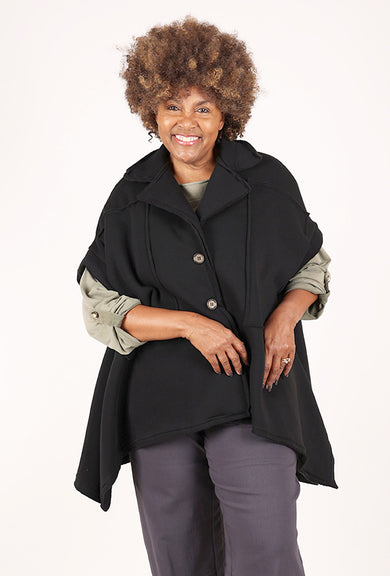 Saga Short Flare Sleeve Topper, Black