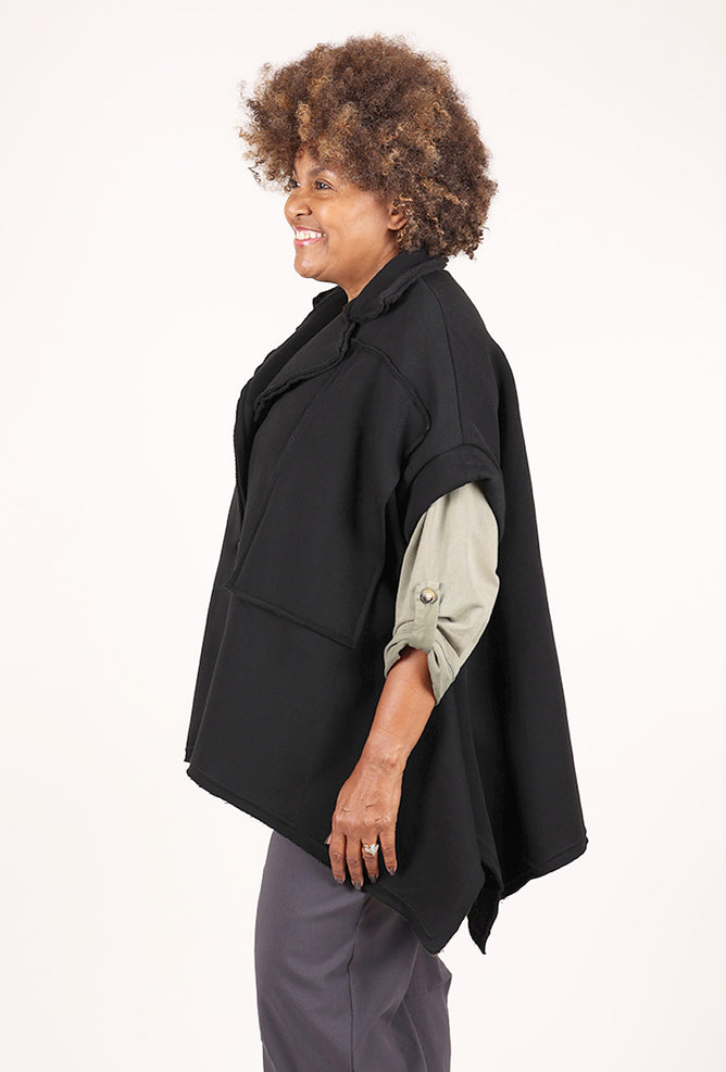 Saga Short Flare Sleeve Topper, Black