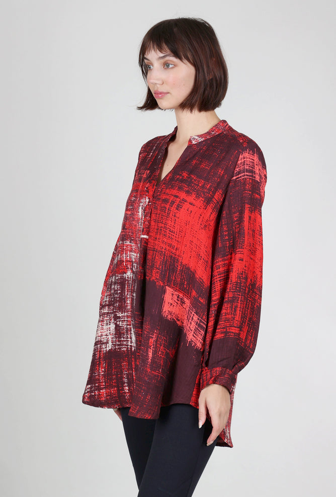 Noen Tamra Tunic Blouse, Red/Plum