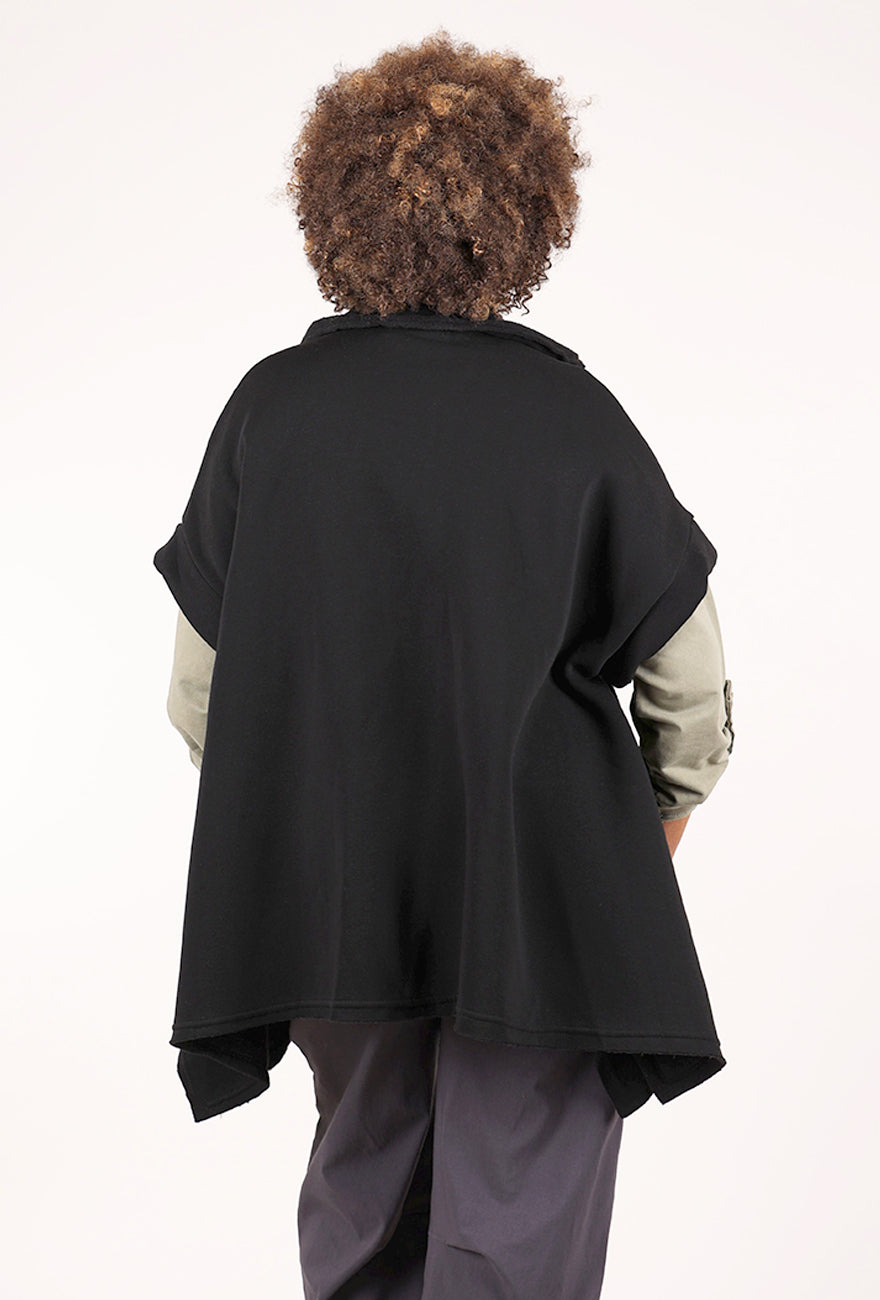 Saga Short Flare Sleeve Topper, Black