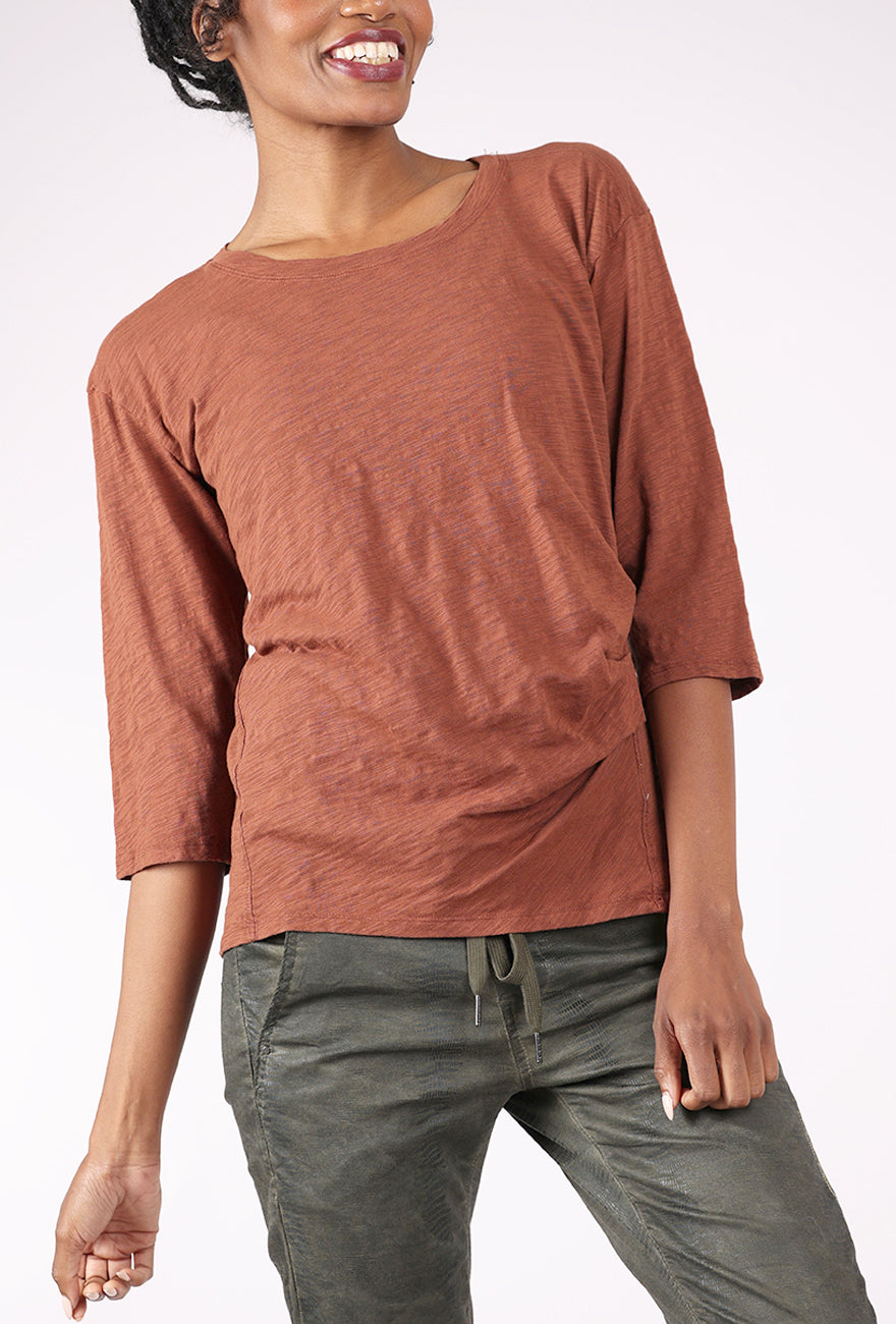 Side-Gathered Tee, Maple Syrup