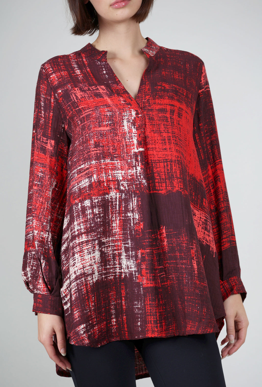 Noen Tamra Tunic Blouse, Red/Plum