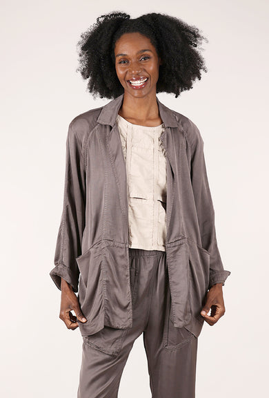 Satin Mid Habitual Jacket, Dior Gray