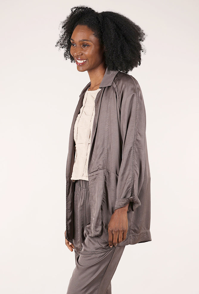 Satin Mid Habitual Jacket, Dior Gray