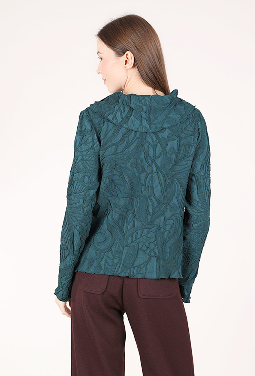 Olivia by Habitat Sculpted Floral Embossed Cowl, Marine