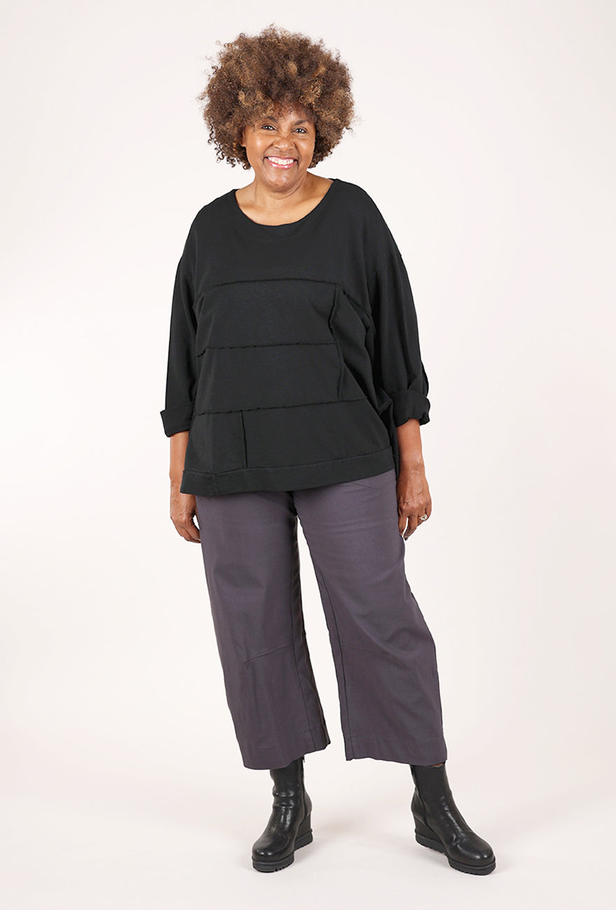 Transparente Clothing Vintage Seamed Sweatshirt, Black