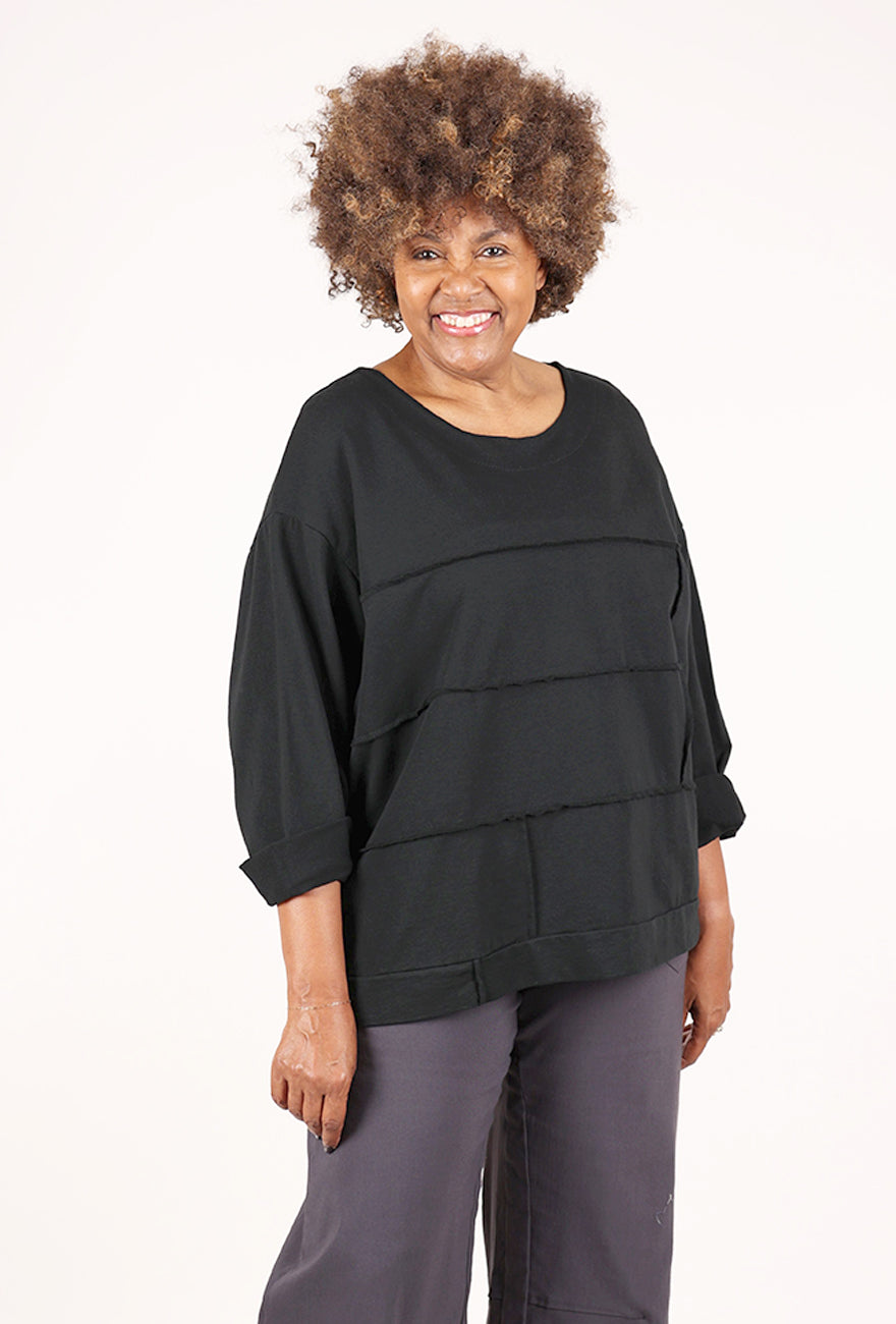 Transparente Clothing Vintage Seamed Sweatshirt, Black