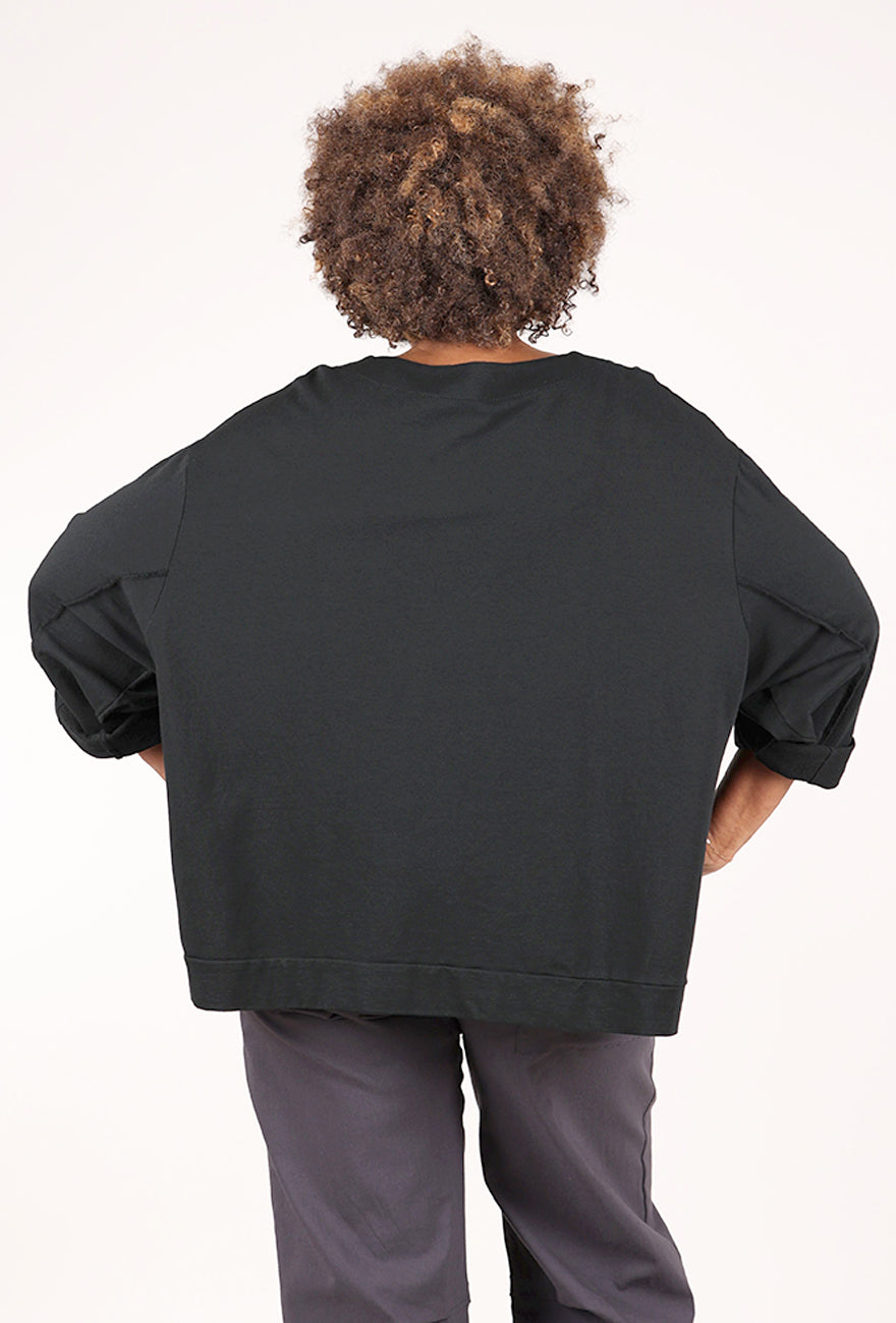 Transparente Clothing Vintage Seamed Sweatshirt, Black