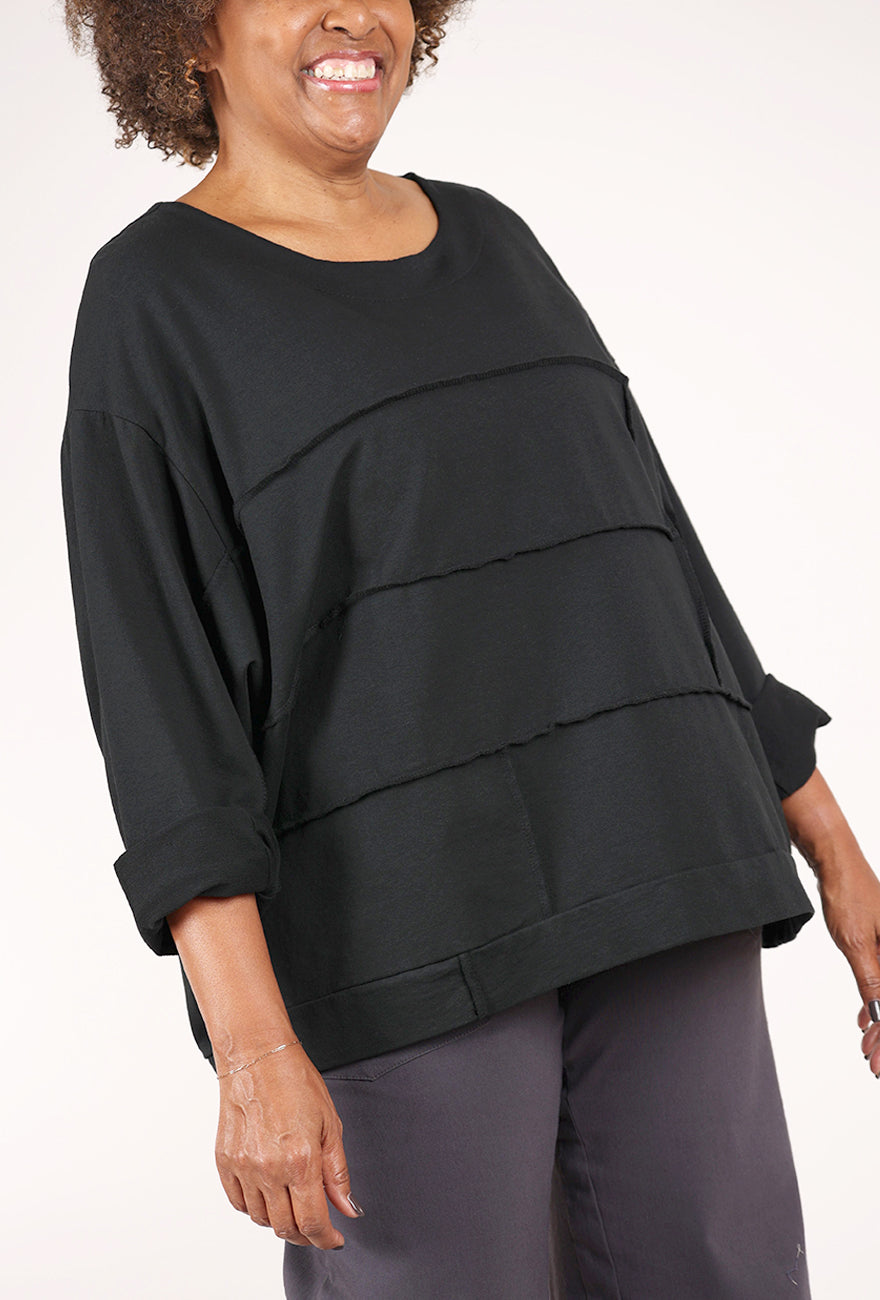 Transparente Clothing Vintage Seamed Sweatshirt, Black