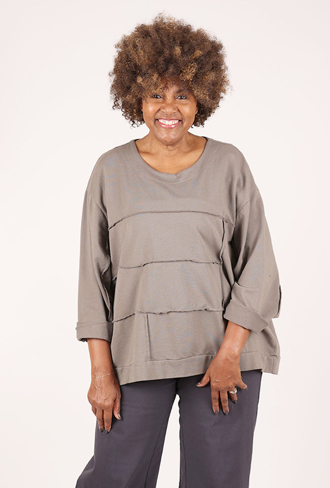 Transparente Clothing Vintage Seamed Sweatshirt, Mocha