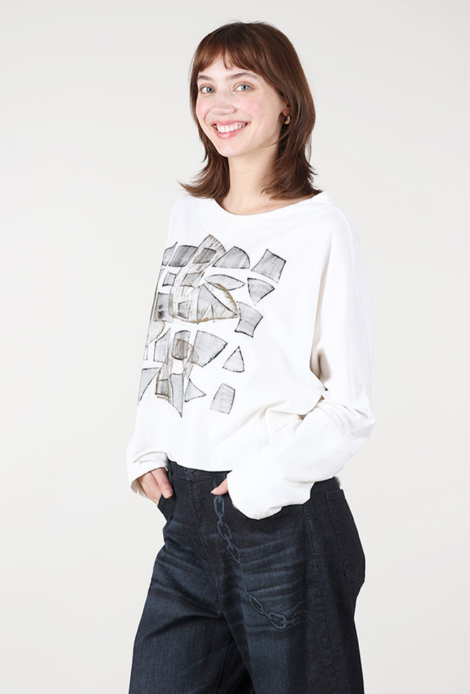 Calla Graphic Tee, Parchment Angle 2