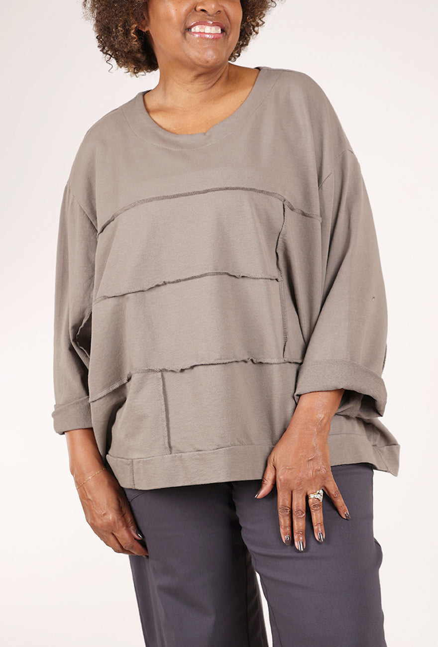 Transparente Clothing Vintage Seamed Sweatshirt, Mocha