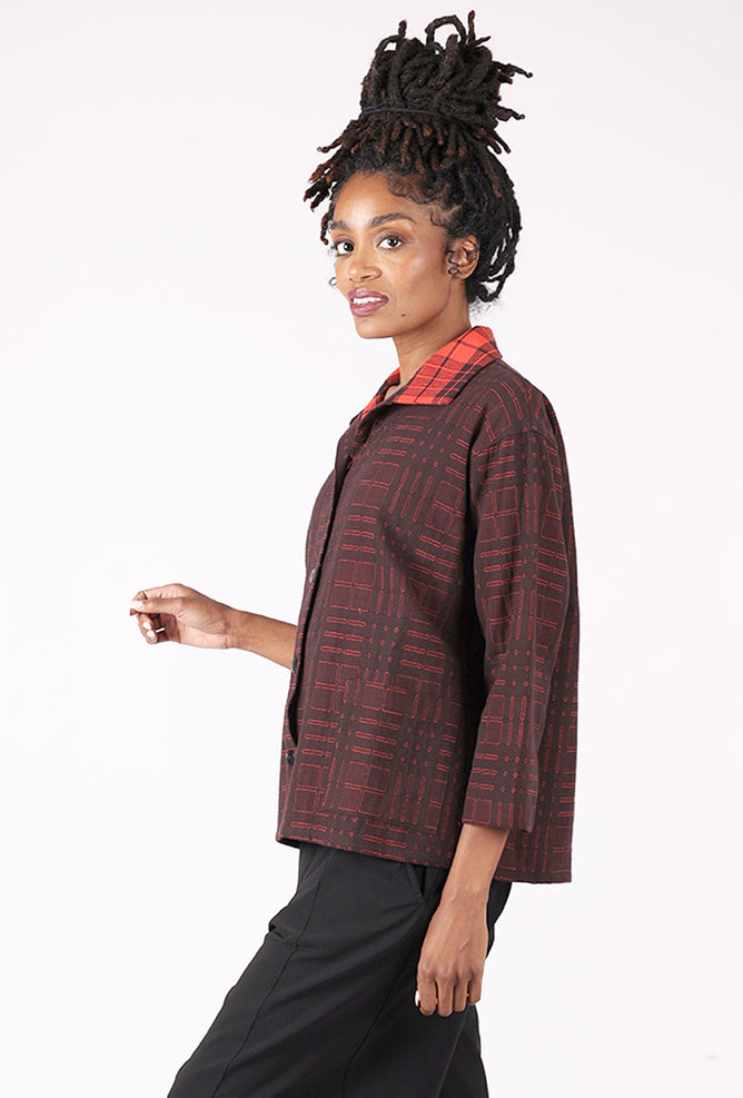 Christopher Calvin Touch of Plaid Jacket, Black/Red