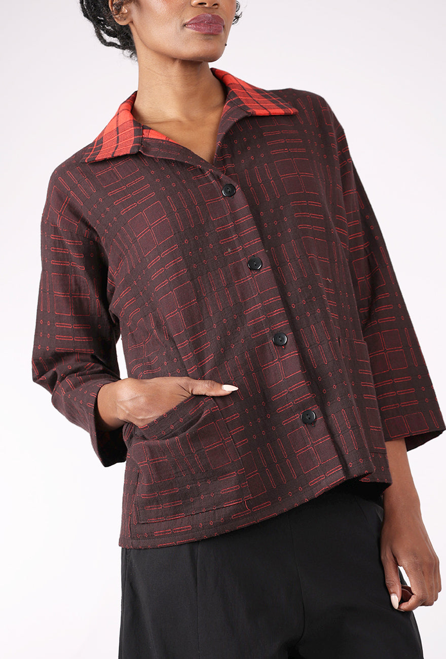 Christopher Calvin Touch of Plaid Jacket, Black/Red