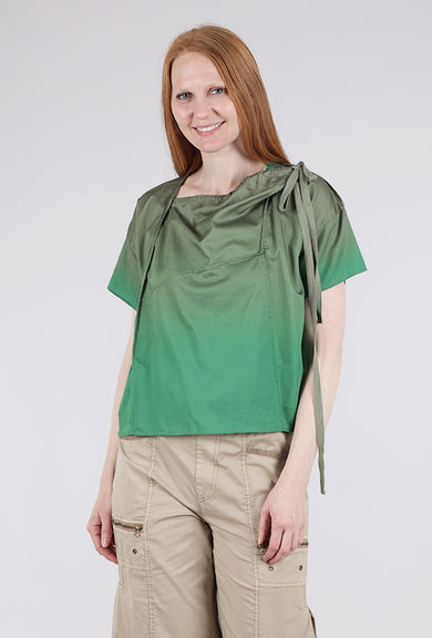 Purple Maroon Ombre Drawstring Top, Green