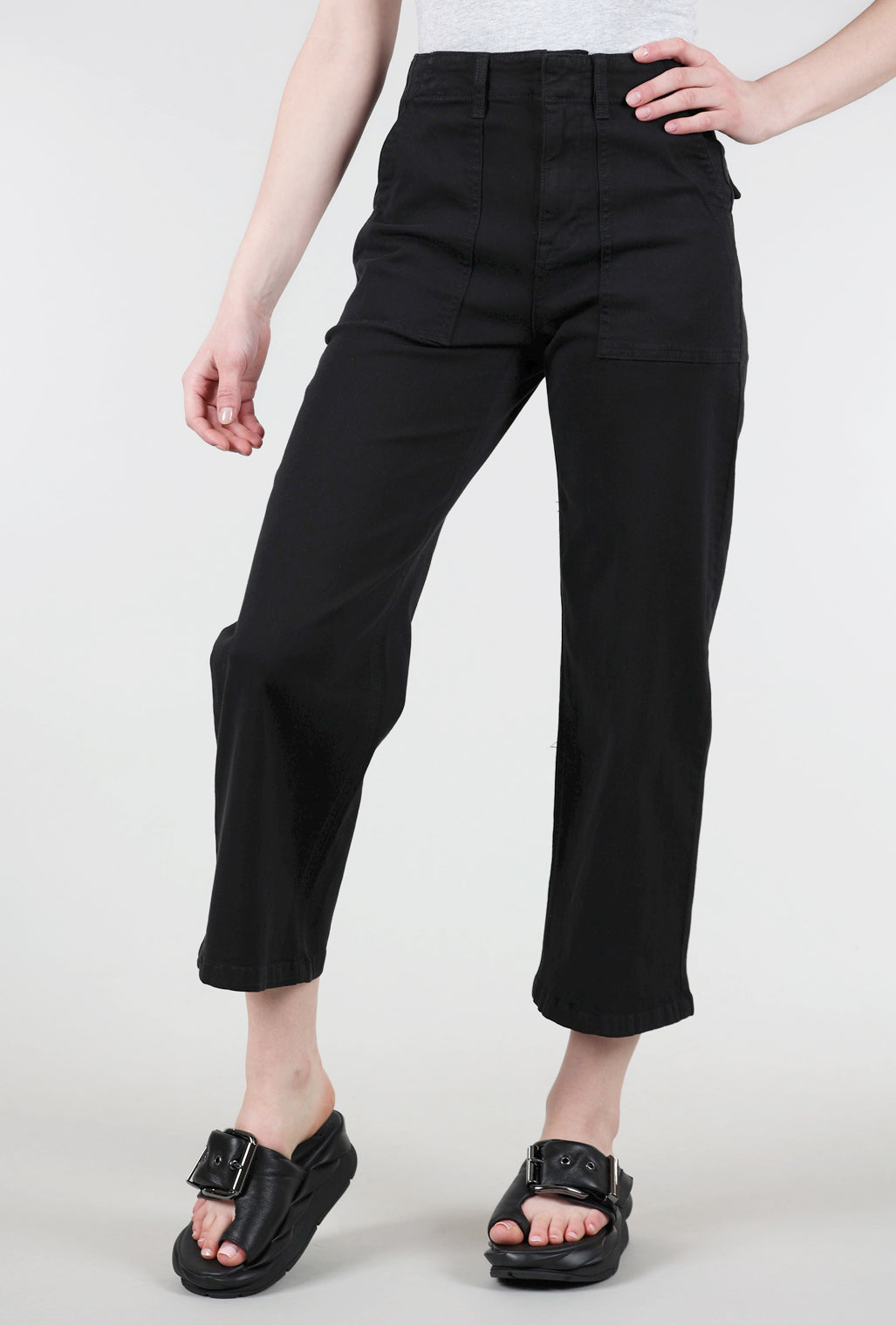 Pistola Sophia Wide-Leg Utility Ankle Pant, Black