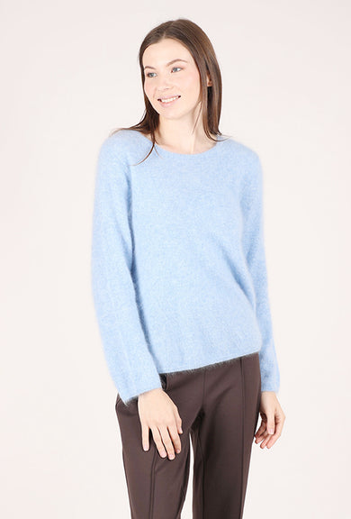 Estheme Cashmere Brushed Cashmere Pullover, Sky Blue
