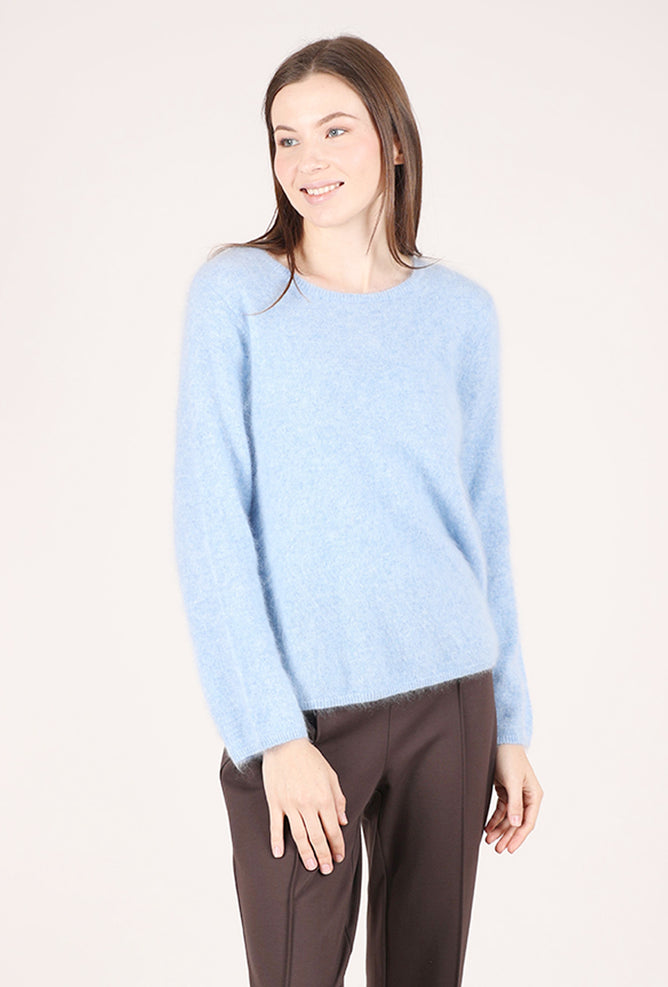 Estheme Cashmere Brushed Cashmere Pullover, Sky Blue